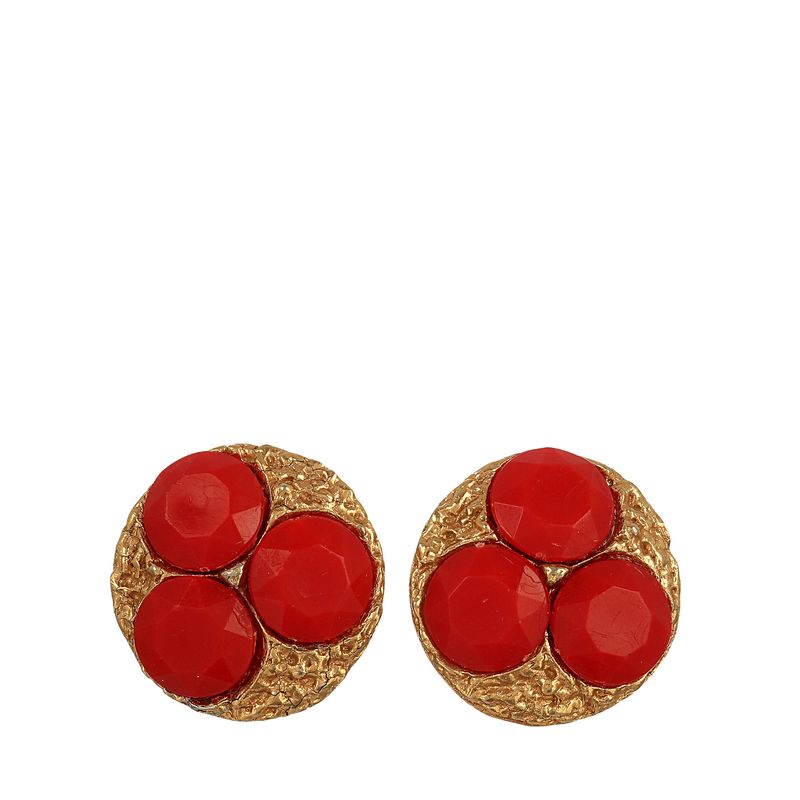 80242-Brinco-Vintage-Pressao-Redondo-Dourado-Pedras-Coral-1