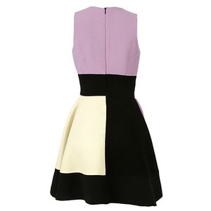 Vestido da marca Fausto Puglisi Recorte Preto Branco Rosa e Lilás