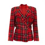 Blazer-Vintage-Xadrez-Vermelho