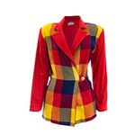 Blazer-Vintage-Xadrez-Vermelho-e-Amarelo