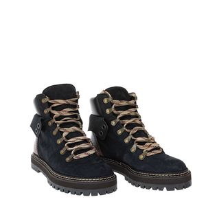 Bota See by Chloé Luster Couro Preto e Marrom