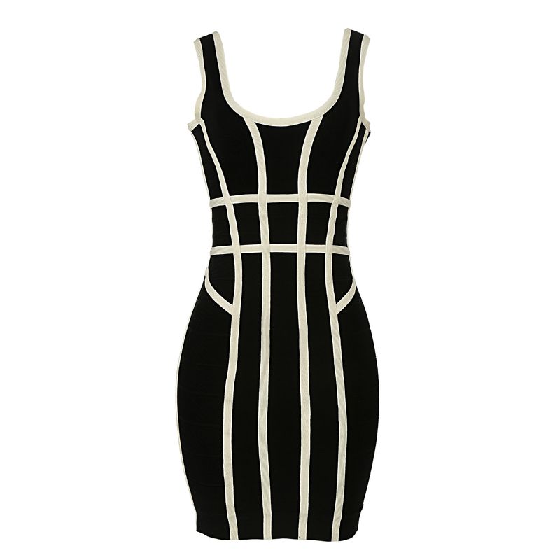 Vestido-Herve-Leger-Preto-e-Branco