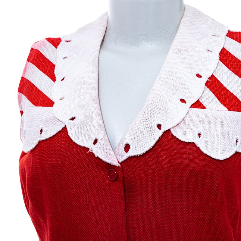 Vestido-Vintage-Linho-Vermelho