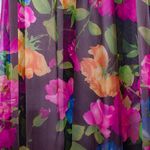 Vestido-Vintage-Longo-Musseline-Floral-Preto-e-Rosa