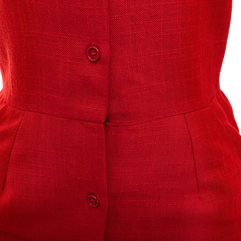 Vestido-Vintage-Linho-Vermelho