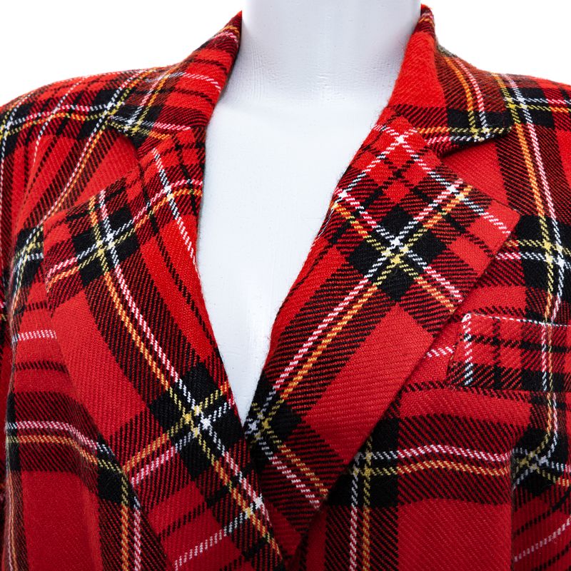 Blazer-Vintage-Xadrez-Vermelho