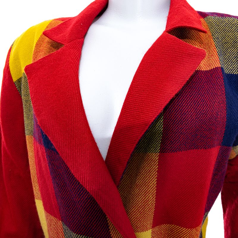 Blazer-Vintage-Xadrez-Vermelho-e-Amarelo