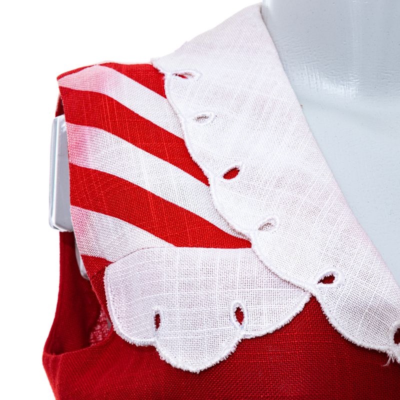 Vestido-Vintage-Linho-Vermelho