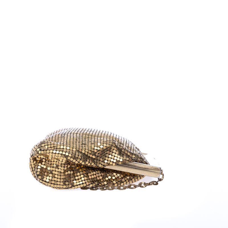 Bolsa-Vintage-Malha-de-Metal-Dourada