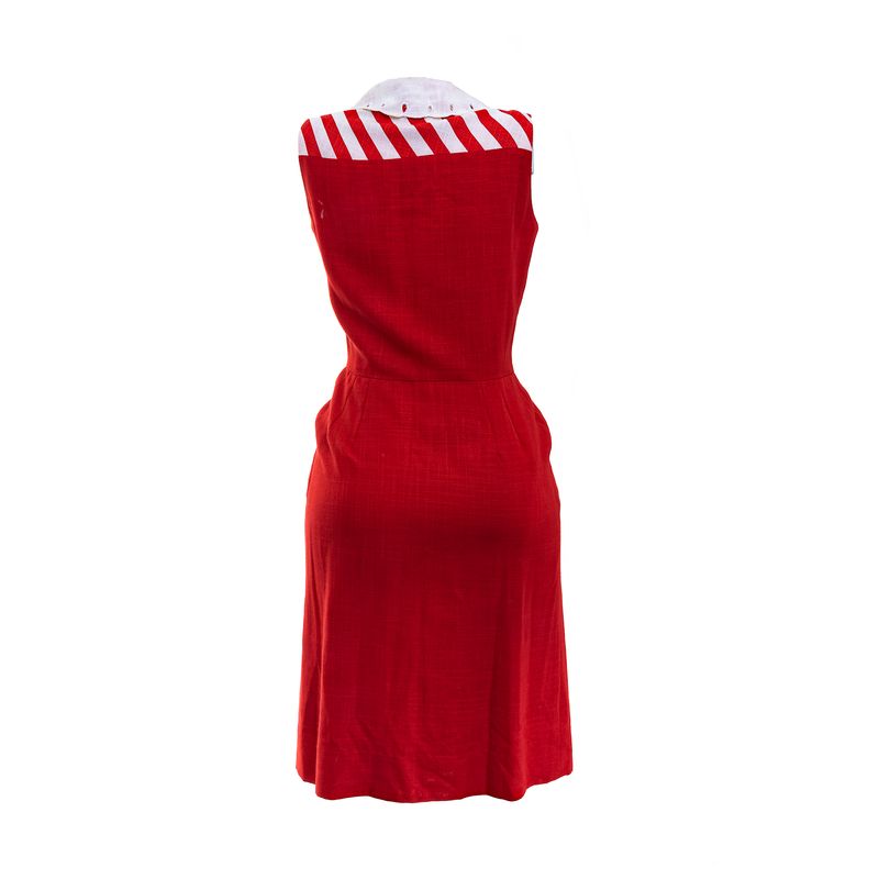 Vestido-Vintage-Linho-Vermelho