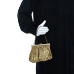 Bolsa-Vintage-Malha-de-Metal-Dourada