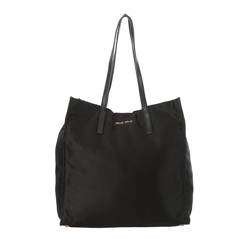 Bolsa-Miu-Miu-Tote-Tecido-Preto