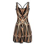 Vestido-Herve-Leger-Estampado-Marrom-e-Preto