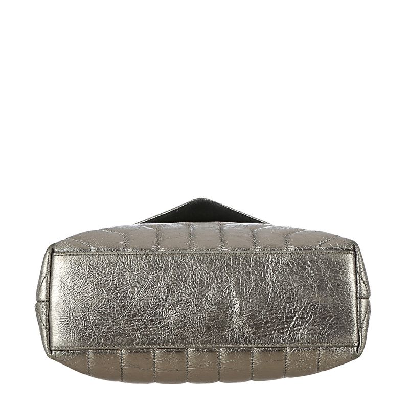 Bolsa-Saint-Laurent-Loulou-Couro-Prateada
