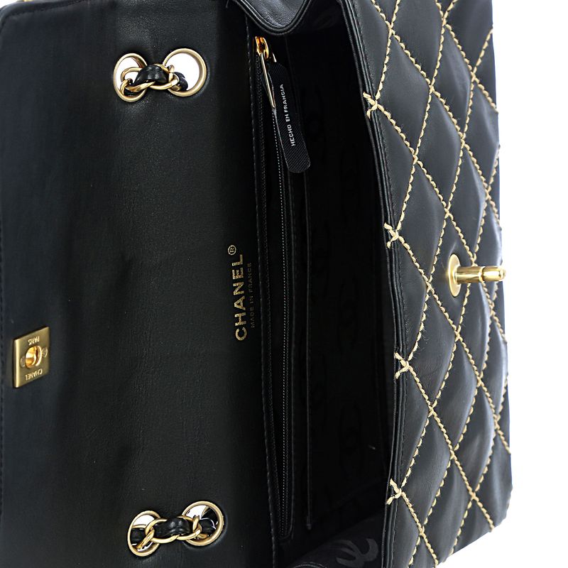 Bolsa-Chanel-Surpique-Flap-Preta