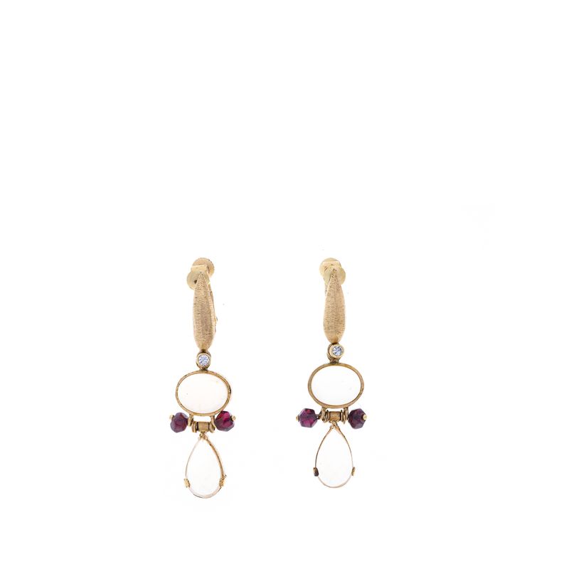 Brinco-Vintage-Pressao-Dourado-Escovado-Pingente-Cristais