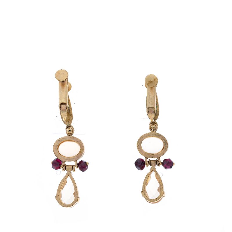 Brinco-Vintage-Pressao-Dourado-Escovado-Pingente-Cristais