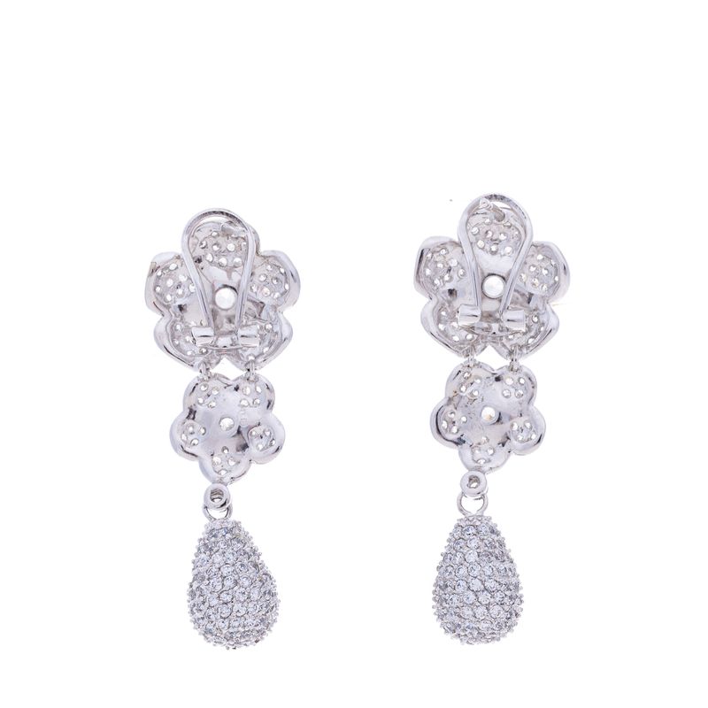 Brinco-Vintage-Pressao-Prateado-Flor-e-Pendente-Cristais