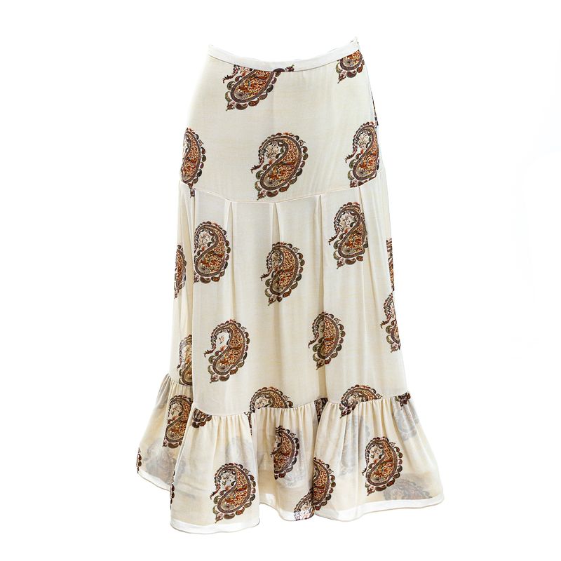 Saia-Cris-Barros-Midi-Bege-Estampada