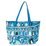 Bolsa-Emilio-Pucci-Tote-Couro-Estampa-Azul