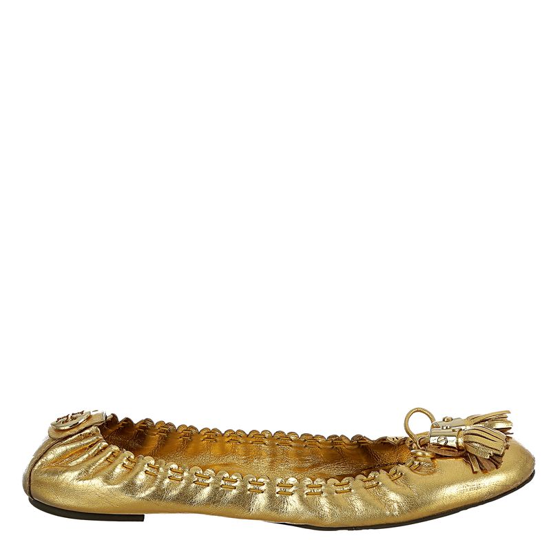 Sapatilha-Tory-Burch-Tassel-Couro-Dourado