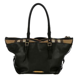 Bolsa Burberry Housecheck e Couro Preto