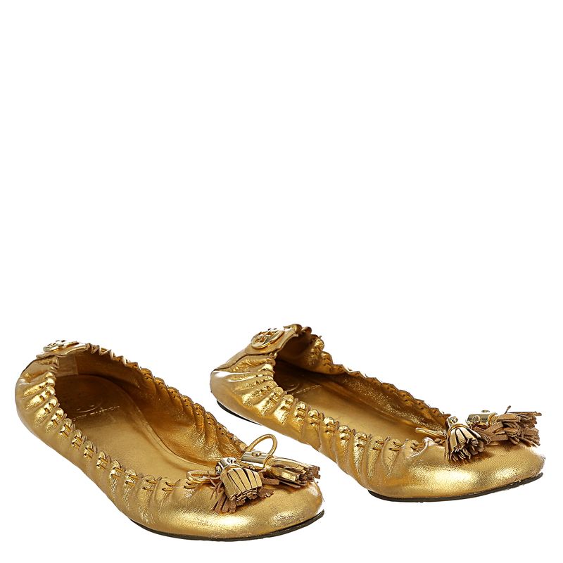 Sapatilha-Tory-Burch-Tassel-Couro-Dourado