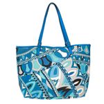 Bolsa-Emilio-Pucci-Tote-Couro-Estampa-Azul