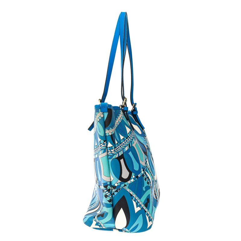 Bolsa-Emilio-Pucci-Tote-Couro-Estampa-Azul