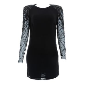 Vestido Jasmine di Milo Preto Manga Bordada