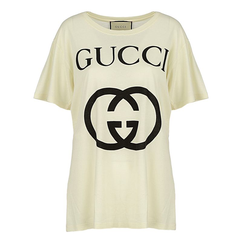 Camiseta-Gucci-Oversized-GG-Creme