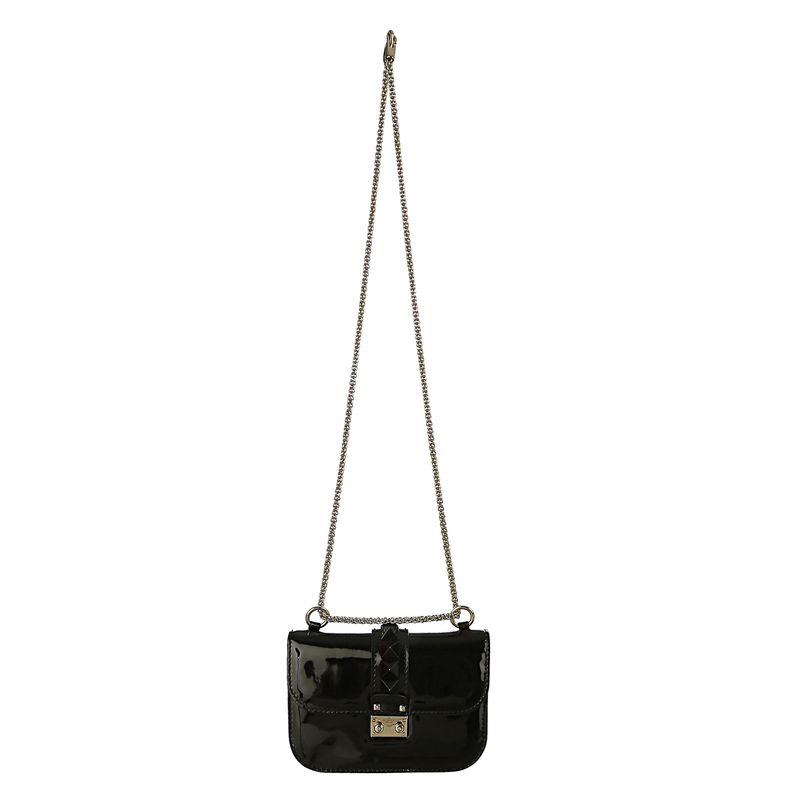 Bolsa-Valentino-Garavani-Glam-Lock-Pequena-Verniz-Preto
