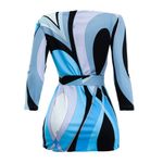 Vestido-Emilio-Pucci-Curto-Estampa-Azul-Manga-Longa