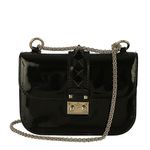 Bolsa-Valentino-Garavani-Glam-Lock-Pequena-Verniz-Preto
