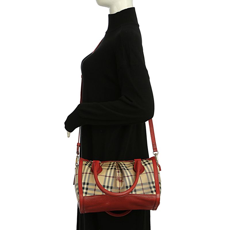 Bolsa-Burberry-Transversal-House-Check-e-Couro-Vermelho