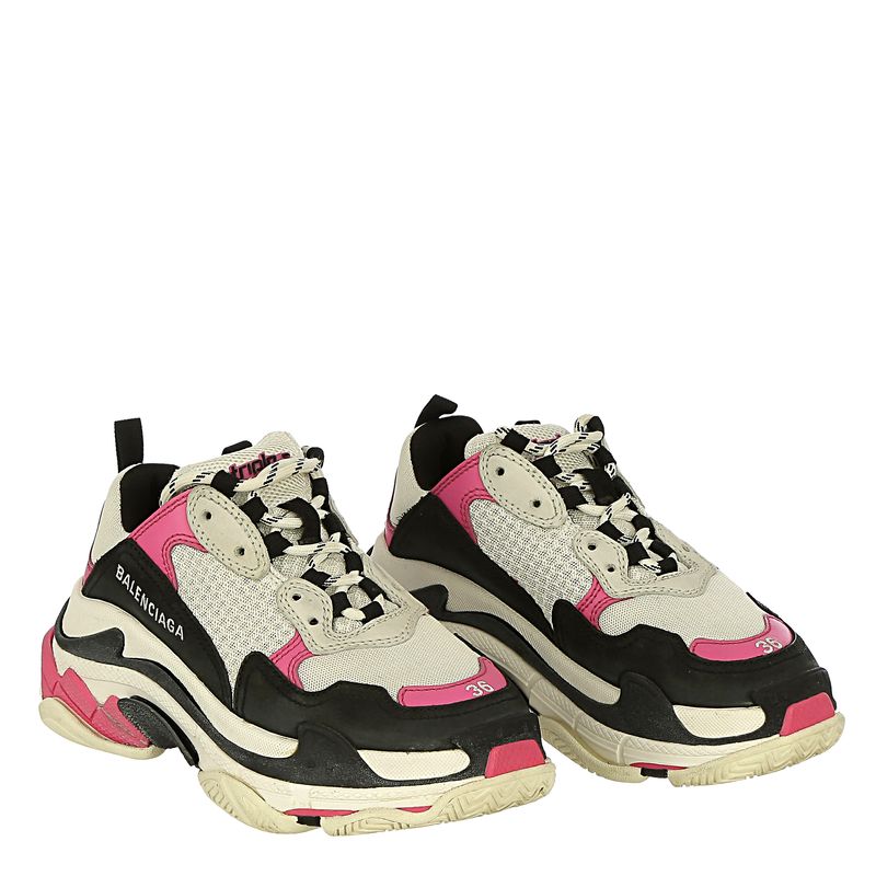 Tenis-Balenciaga-Triple-S-Rosa-Branco-e-Preto