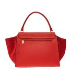 Bolsa-Celine-Trapeze-Couro-e-Camurca-Vermelho