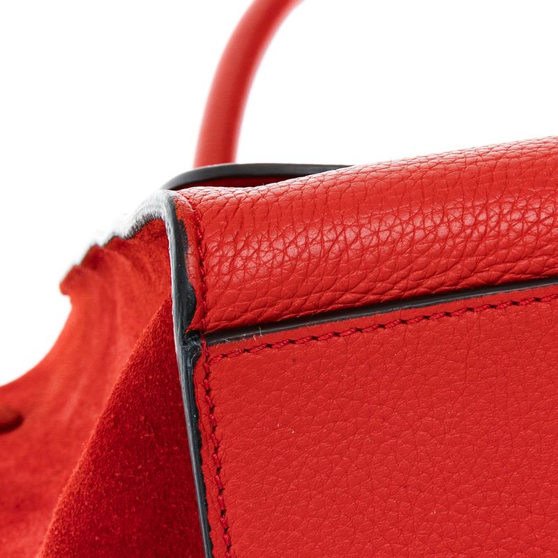 Bolsa-Celine-Trapeze-Couro-e-Camurca-Vermelho