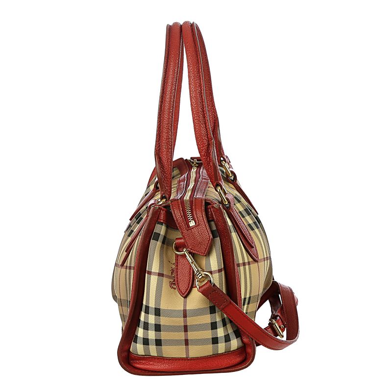 Bolsa-Burberry-Transversal-House-Check-e-Couro-Vermelho