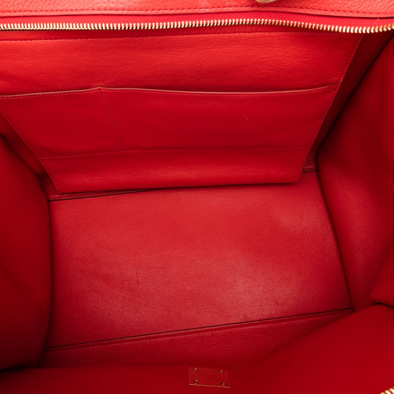 Bolsa-Celine-Trapeze-Couro-e-Camurca-Vermelho