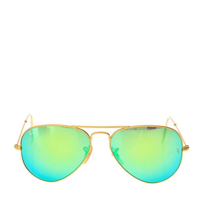 Oculos-Ray-Ban-Aviator-Large-Metal-Dourado-e-Espelhado-Verde