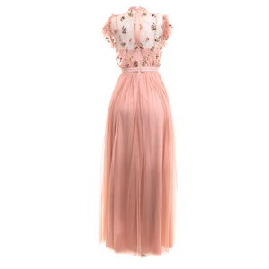 Vestido Needle & Thread Tule Rosa e Bordado Floral