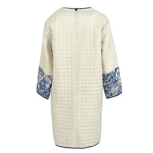 Casaco Estampado Branco E Azul Florido