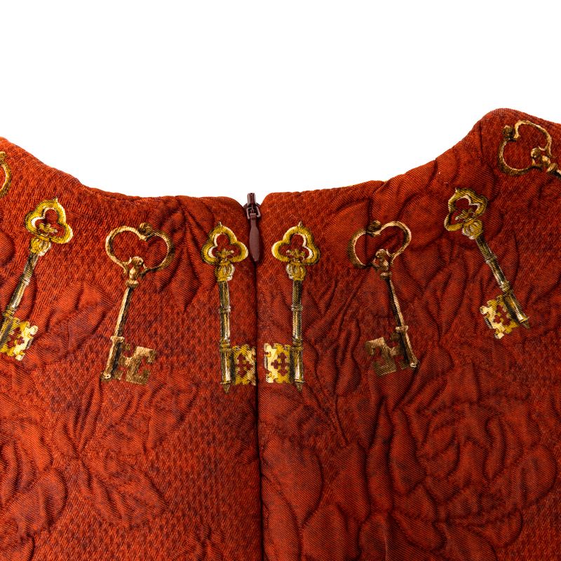 Vestido-Dolce---Gabbana-Infantil-Broccato-Terracota