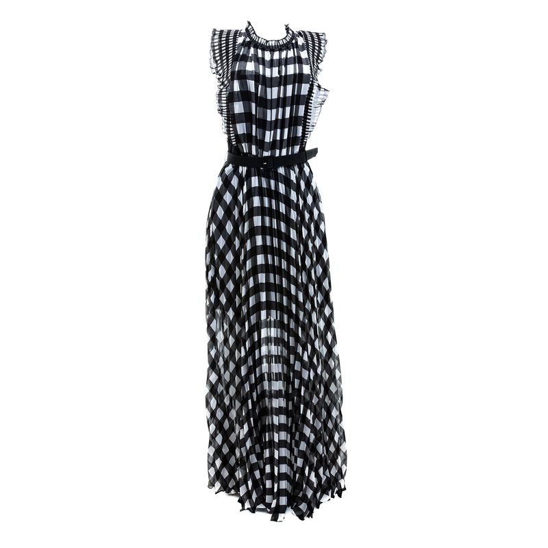 Vestido-Self-Portrait-Vichy-Preto-e-Branco