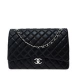Bolsa-Chanel-Double-Flap-Maxi-Lambskin-Preta