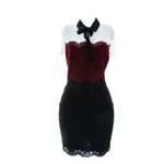 Vestido-Sandro-Renda-Preto-Bordo-e-Branco