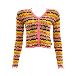 Cardigã Missoni Tricô Colorido Rose