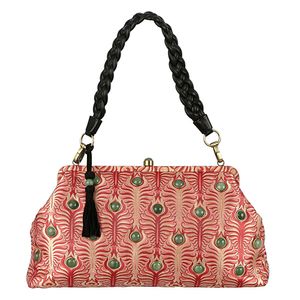 Bolsa Shanghai Thang Cravejada Jade Estampada Vermelha