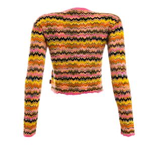 Cardigã Missoni Tricô Colorido Rose